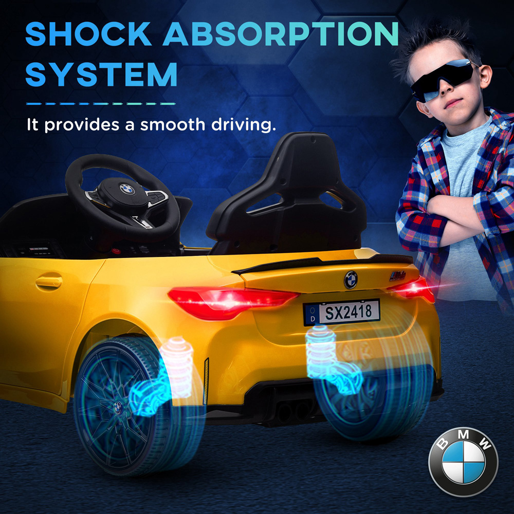 Tommy Toys Kids Yellow Licensed BMW M4 Suspension Image 6