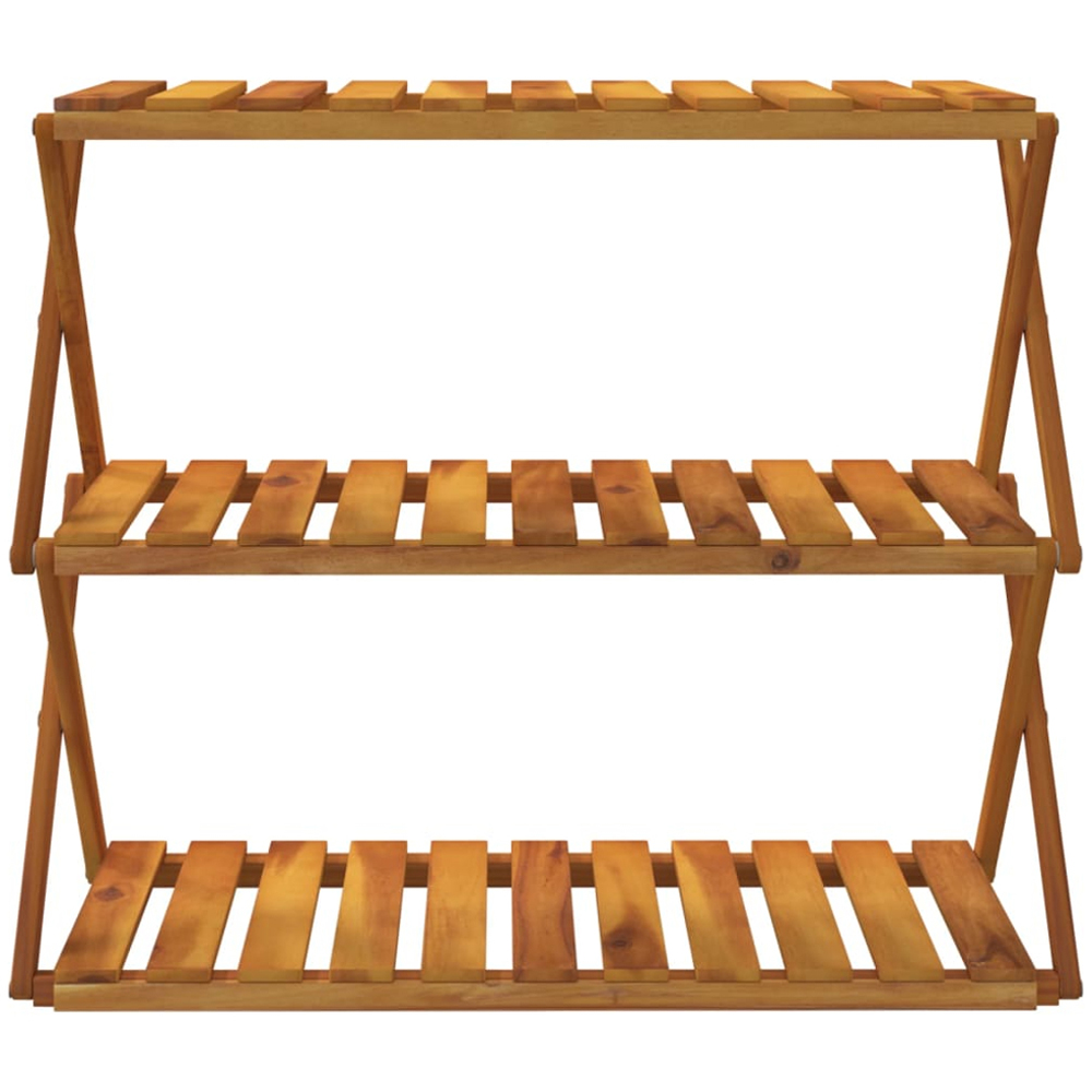 vidaXL 3-Tier Brown Solid Wood Acacia Foldable Storage Unit Image 4