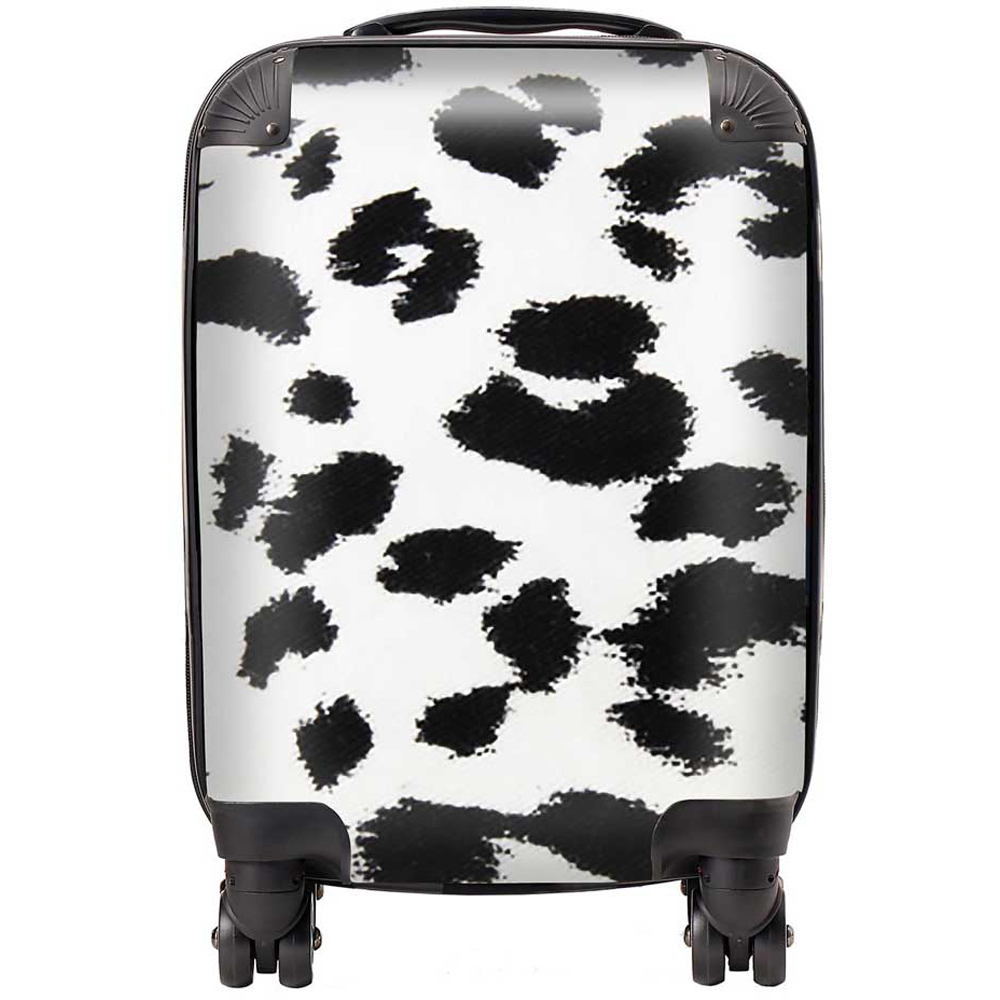 Warren Reed Designer Mini Cabin Black Leopard Print Suitcase Image 1