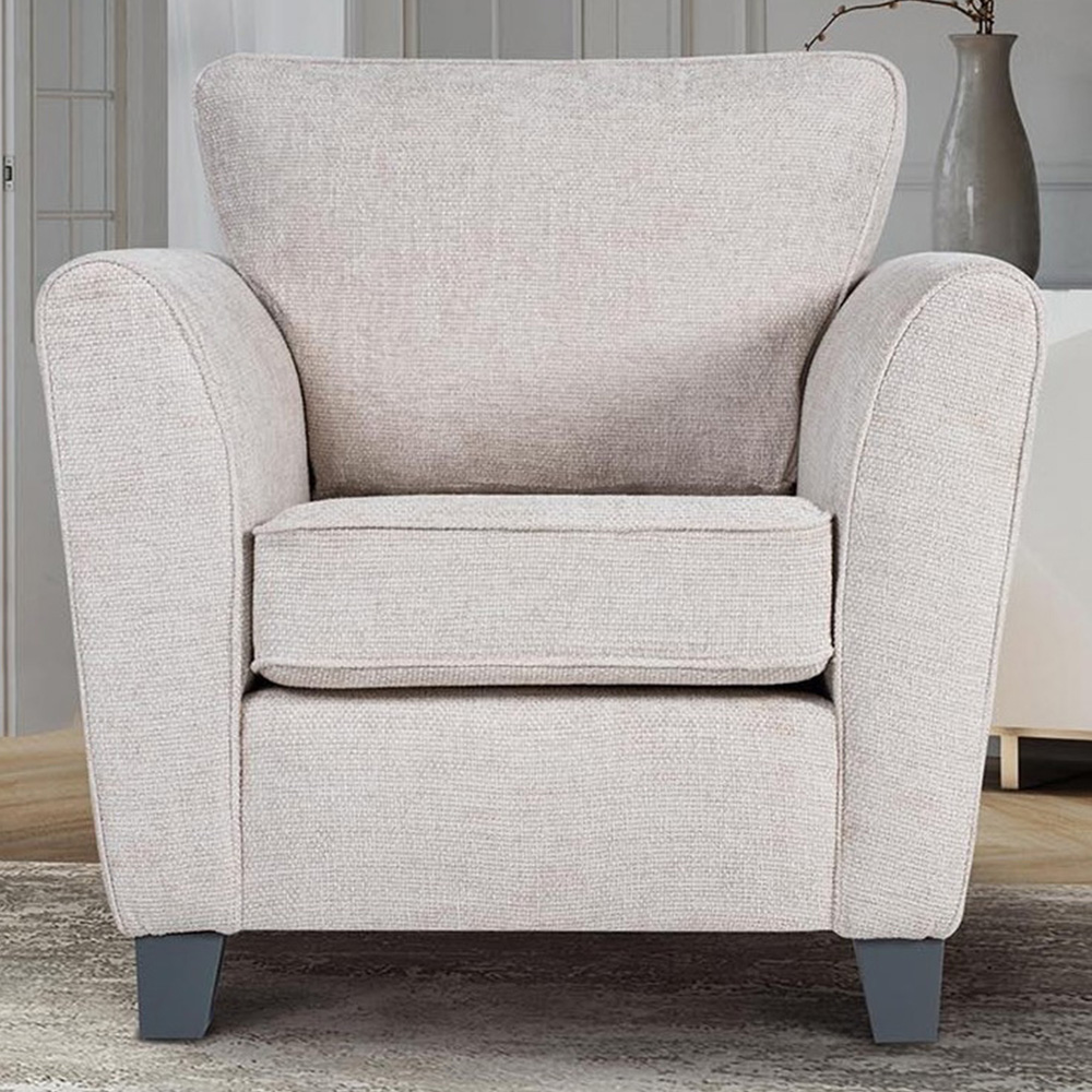 Harriet Cream Fabric Armchair Image 1