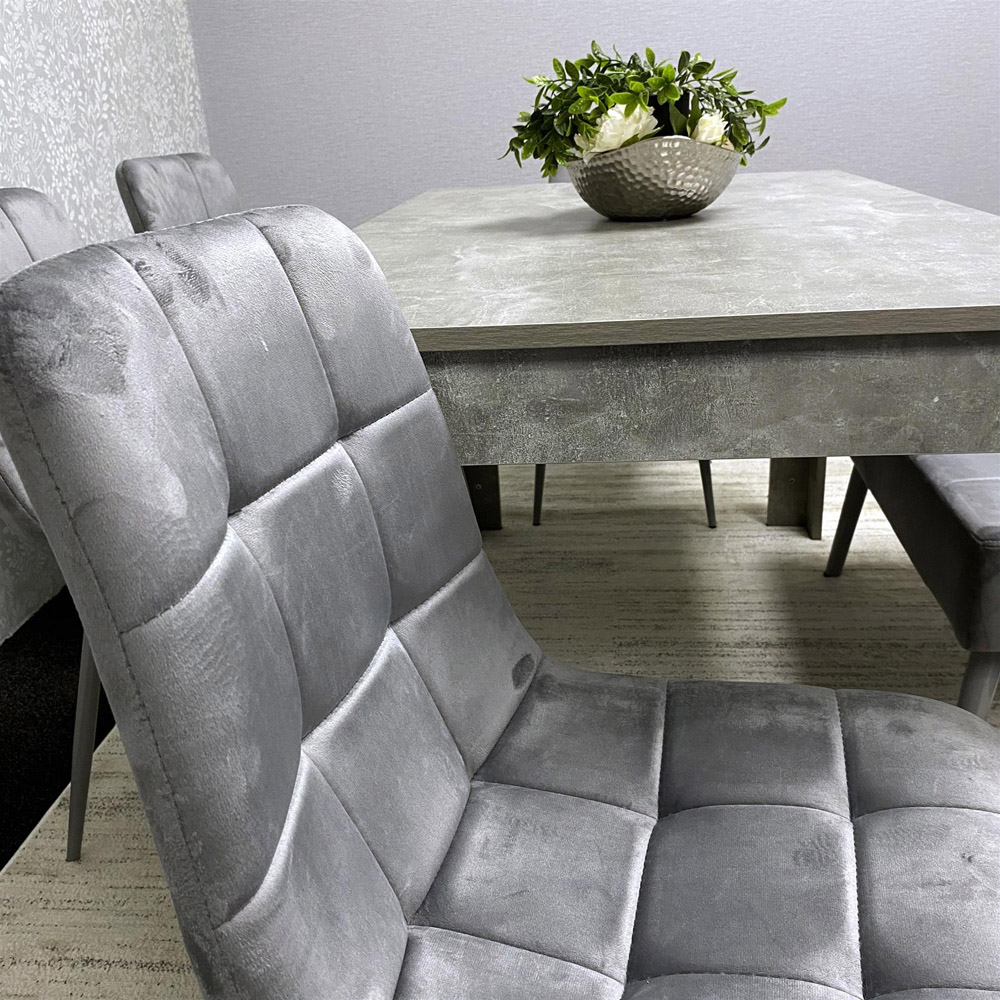 Kosy Koala 6 Seater Stone Dining Set Grey Image 3