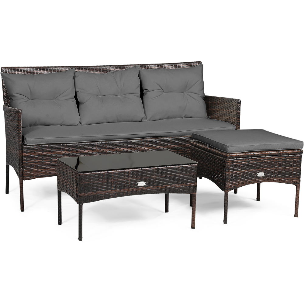 Costway 4 Seater Rattan Patio Bistro Set Grey Image 2