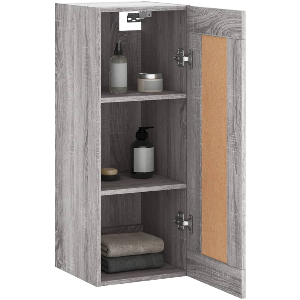 vidaXL Single Door Grey Sonoma Wall Mounted Cabinet Image 5