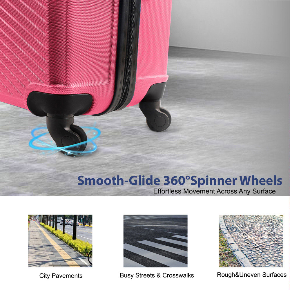 Groundlevel Infinity Set of 3 Pink Luggage Suitcase Image 5