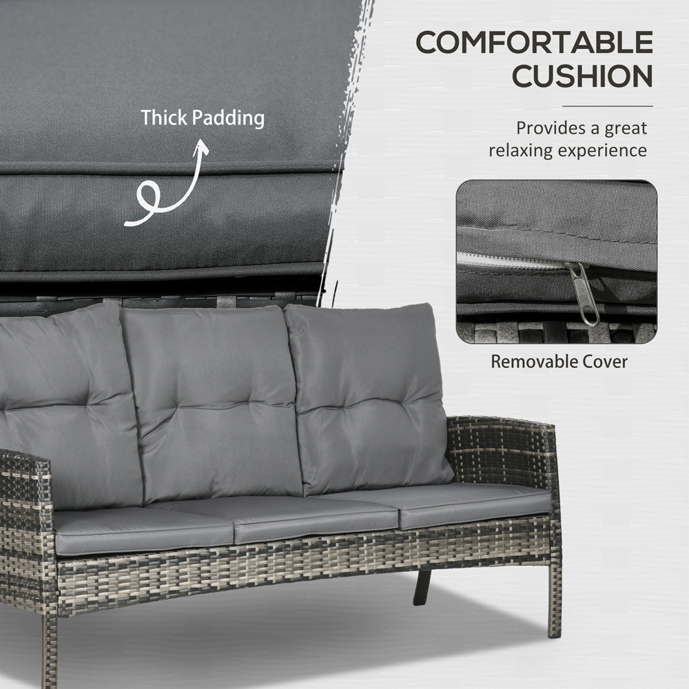 Outsunny 7 Seater Rattan Sofa Lounge Set Image 4