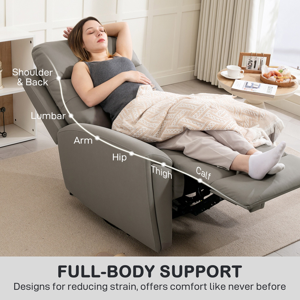 HOMCOM Grey Manual Recliner Armchair Image 6