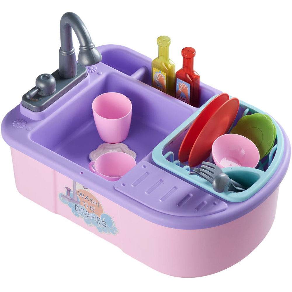 Tommy Toys Kids Pink Electric Kitchen Sink Play Set Image 3