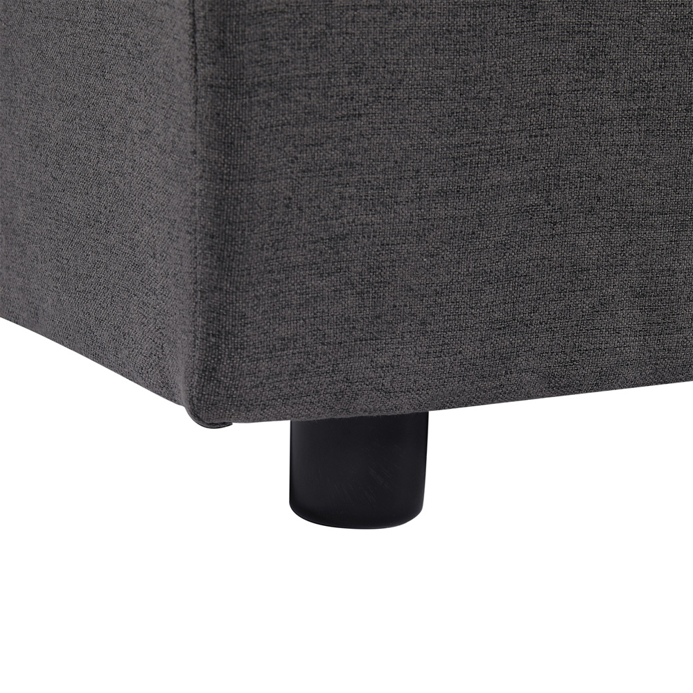 Furniture One 3 Seater Light Grey Linen Corner Storage Sofa Bed Image 5