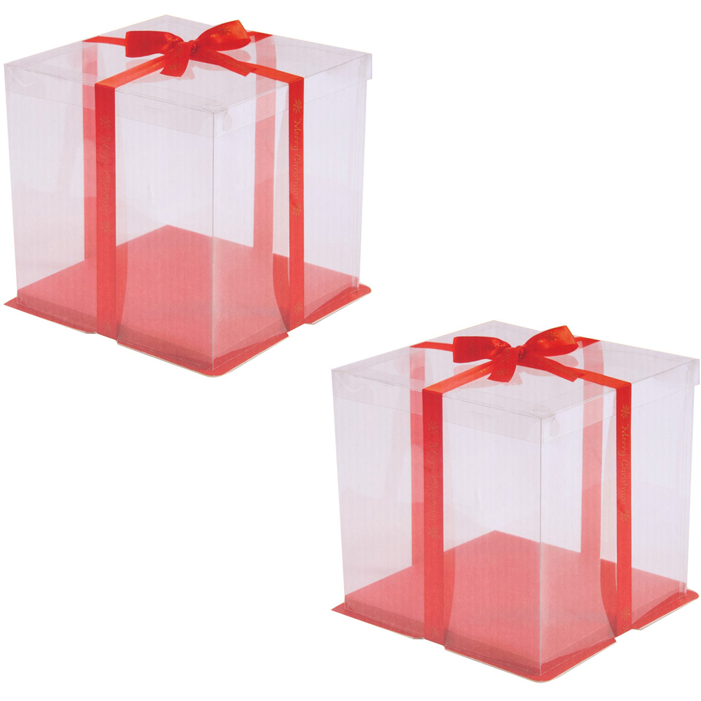Pack of 2 Tall Clear Display Christmas Boxes Image 3