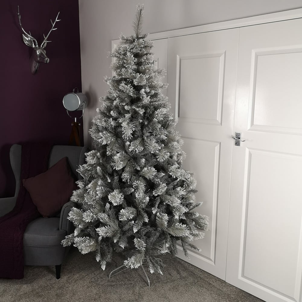 Premier Grey Snow Fir Artificial Christmas Tree 7ft Image 2