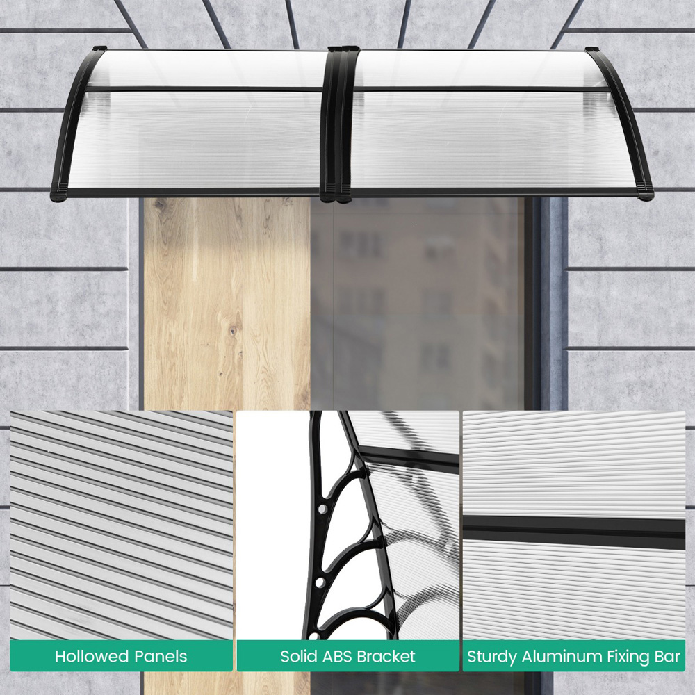 Costway Grey Outdoor Door Awning Canopy 1.22m Image 5