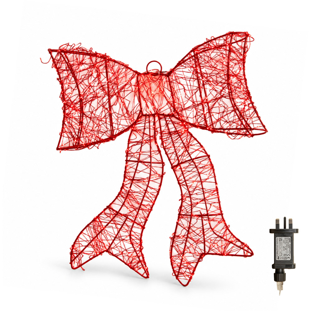 Samuel Alexander 650 Red LED Light-Up Red Christmas Bow 43cm Image 2