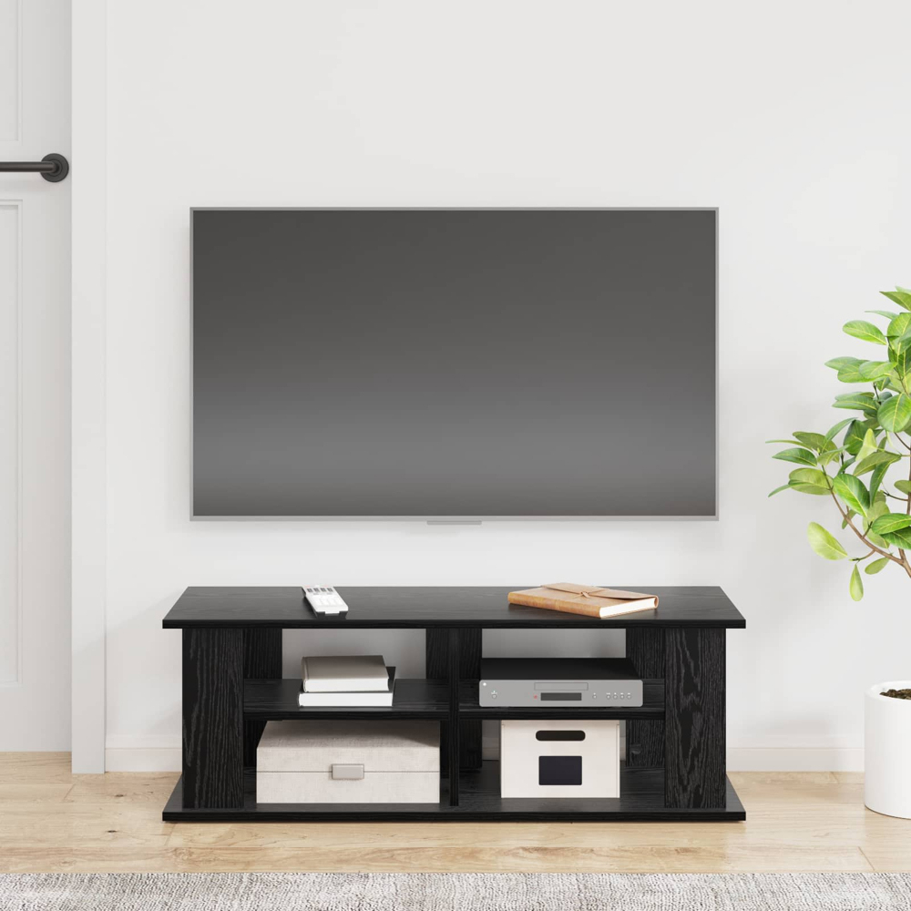 vidaXL 4 Shelf Black Oak TV Stand Image 4