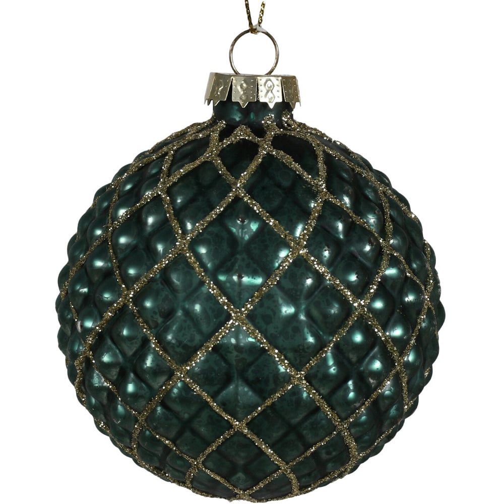 Royal Emerald Green Mottled Effect Christmas Bauble Image 3