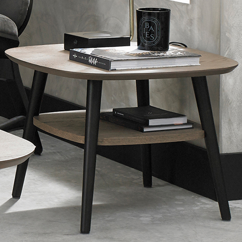 Bentley Designs Single Shelf Vintage Weathered Oak Lamp Table Image 1
