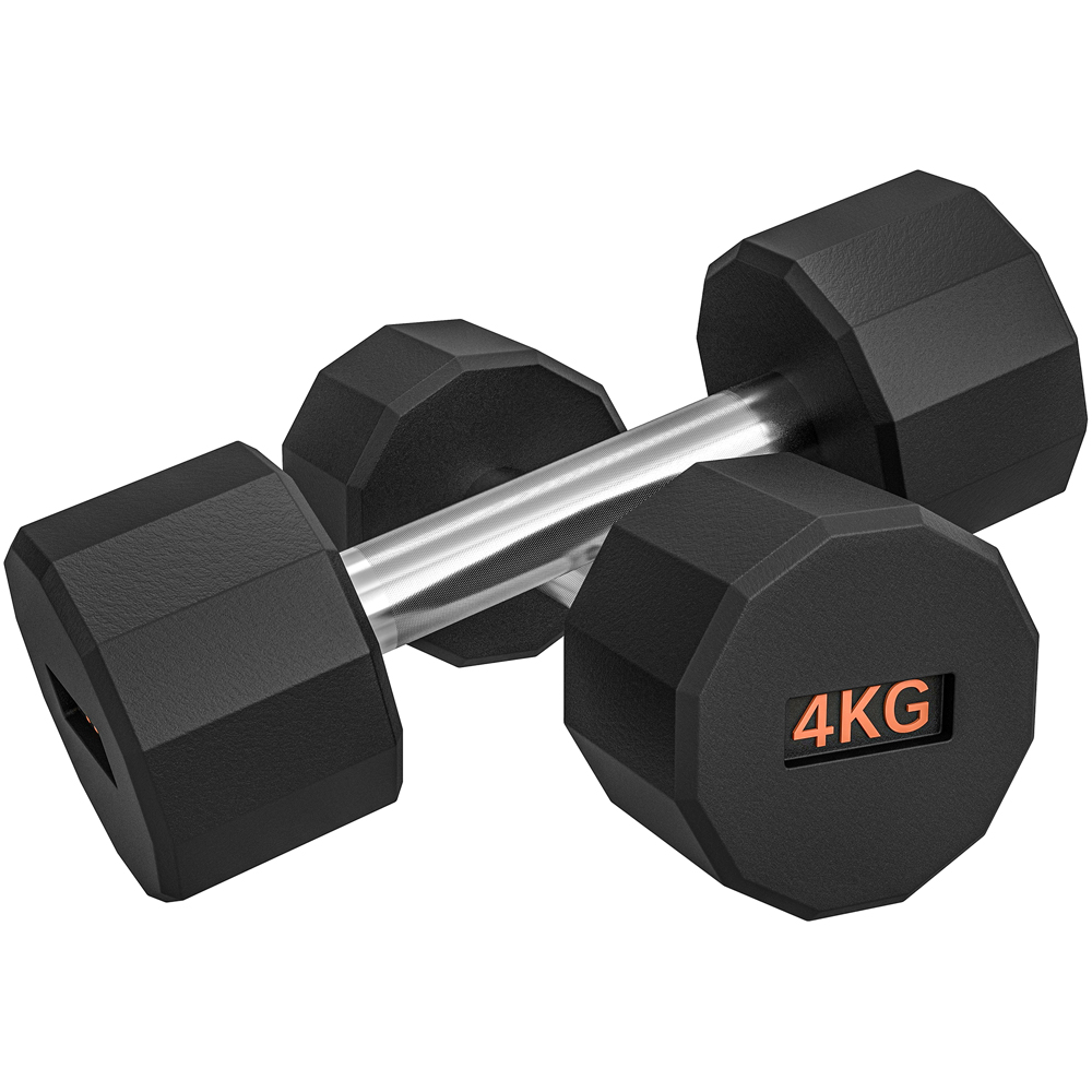 SPORTNOW 12 Sided Shape Dumbbell Set 4kg 2 Pack Image 1