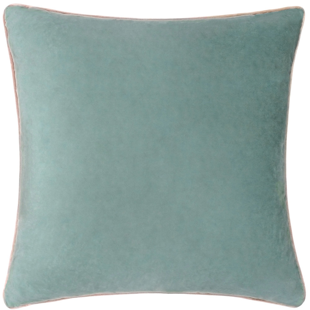 Furn Meridian Mineral and Blush Velvet Cushion 45 x 45cm Image 1