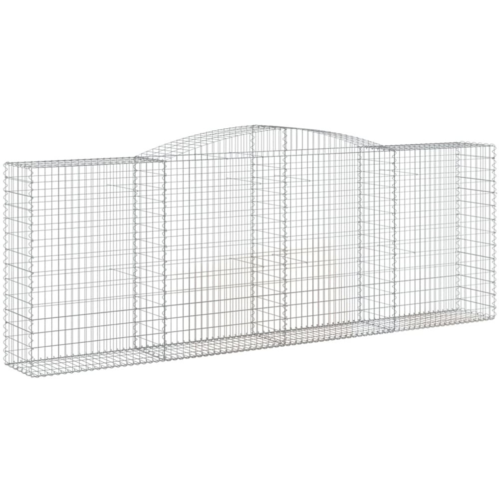 vidaXL Silver Galvanised Iron Arched Gabion Basket 140/160 x 50 x 400cm 10 Pack Image 1