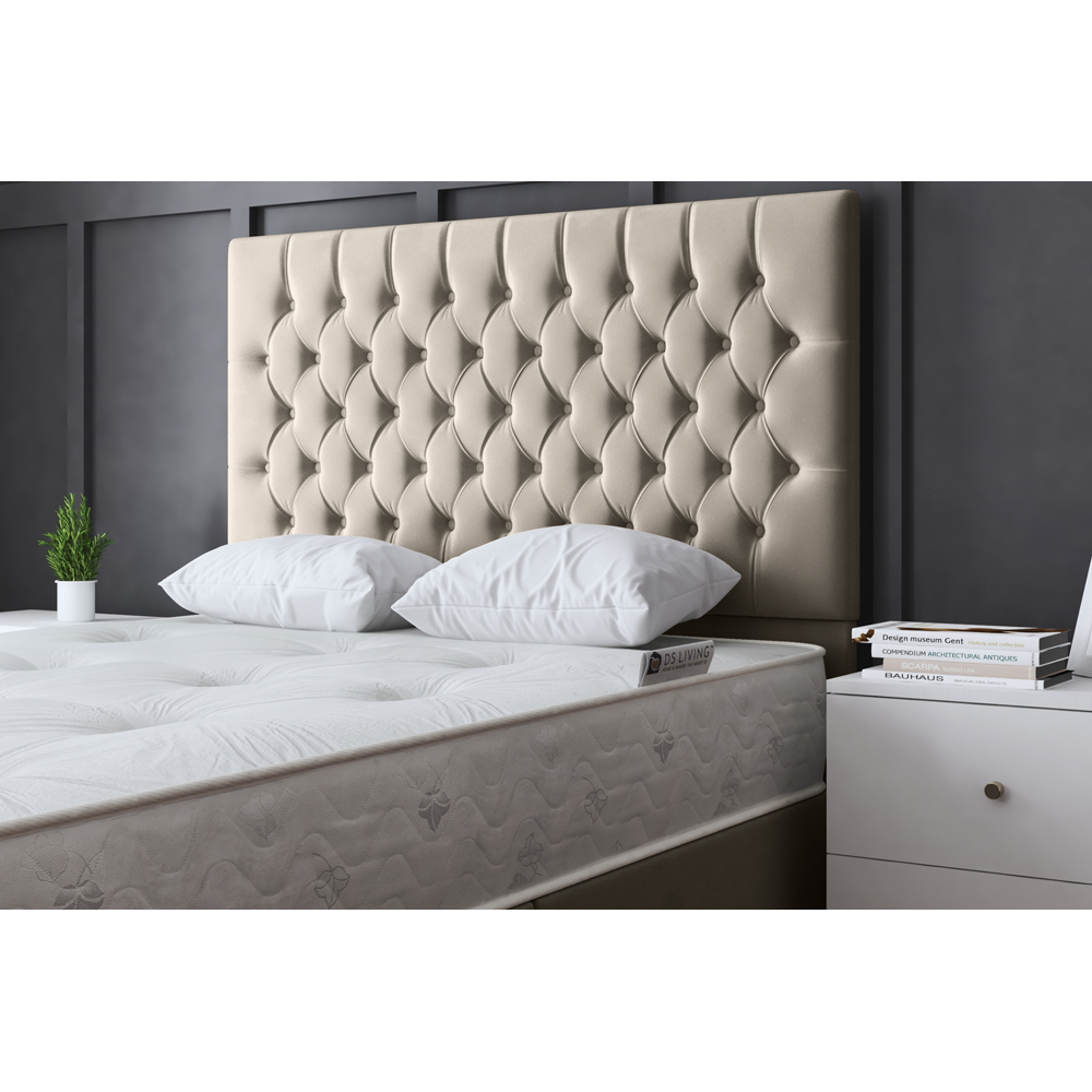 DS Living Seraphine Small Single Beige Upholstered Panel Divan Bed with 2 Drawer Image 3