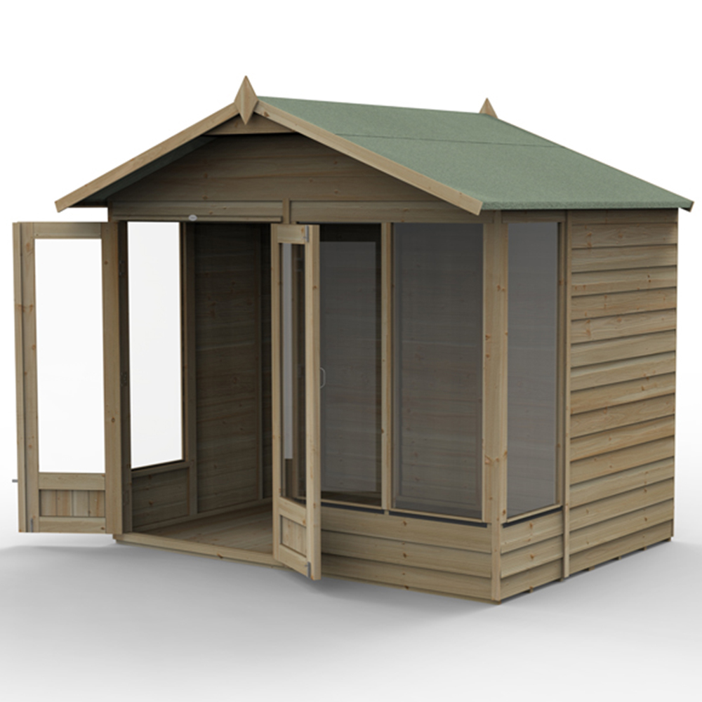 Forest Garden 4LIFE 8 x 6ft Double Door 4 Windows Apex Summerhouse Image 3