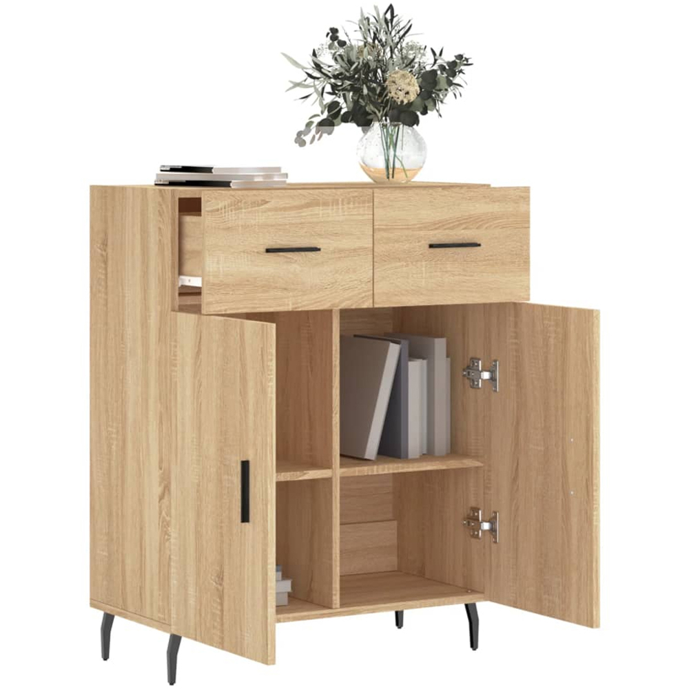 vidaXL 2 Door 2 Drawer Sonoma Oak Sideboard Image 4