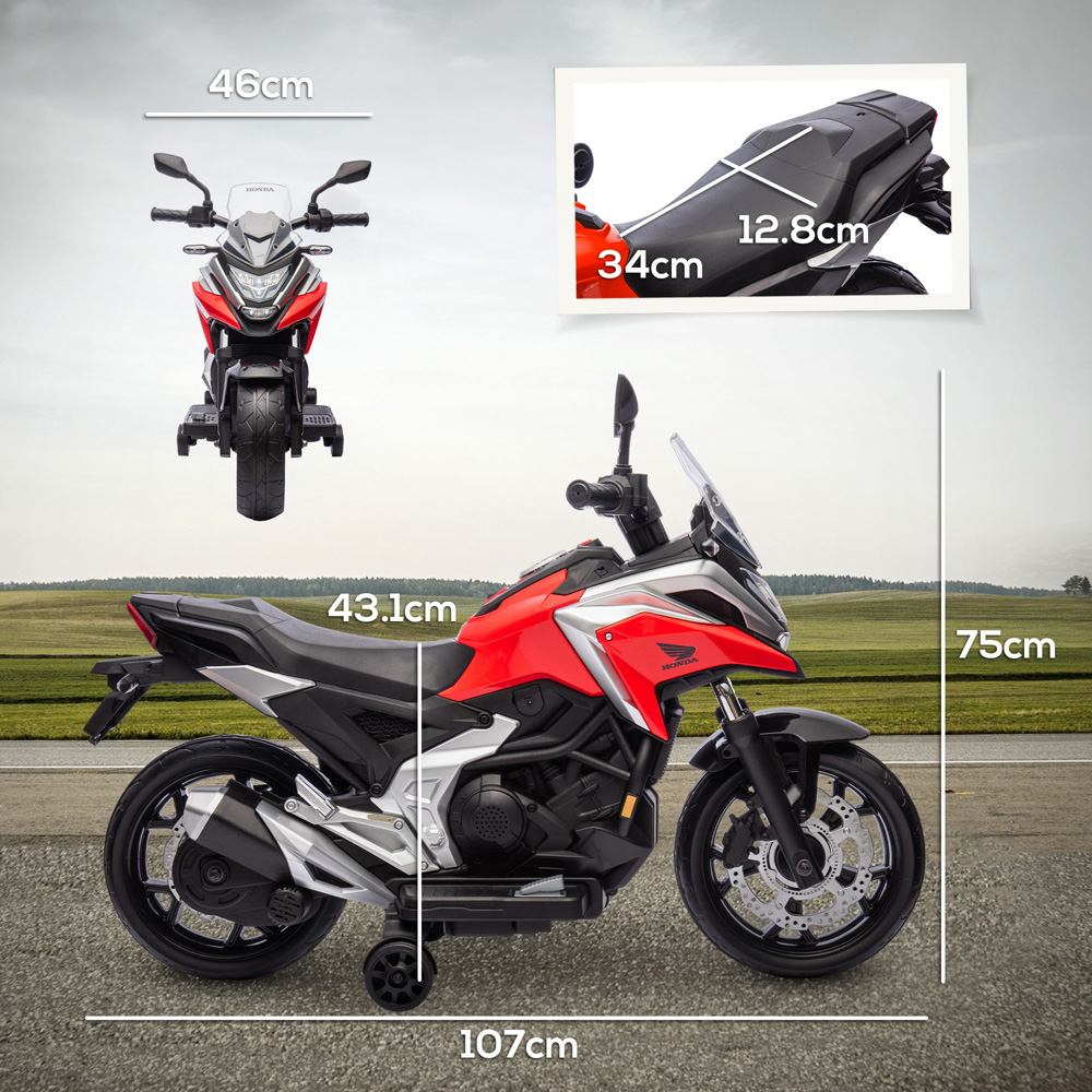 Tommy Toys Kids Red Licensed Honda Electric Motorbike with Music and Headlights Image 7
