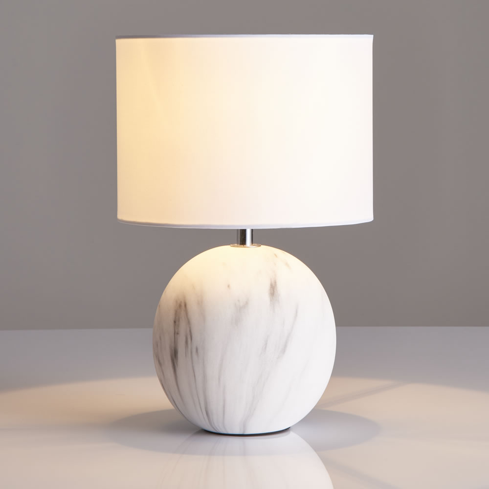 Wilko Small Marble Effect Lamp Image 2