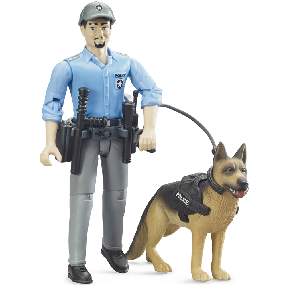 Bruder Bworld Policeman Figure with Dog Image 2