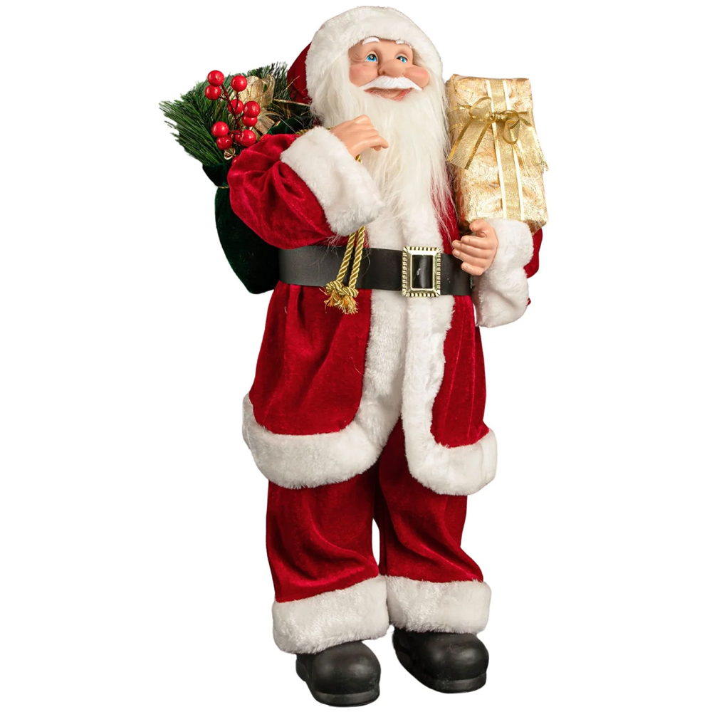 Samuel Alexander Standing Red Santa Claus with Sack Indoor Christmas Decoration Image 1