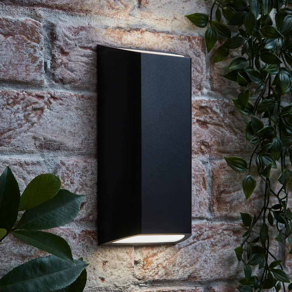 ValueLights Leon Matte Black Up and Down LED Outdoor Wall Light Image 6