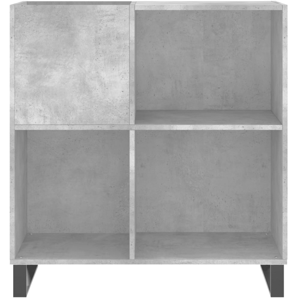 vidaXL 3 Shelf Concrete Grey Square Record Cabinet Image 4