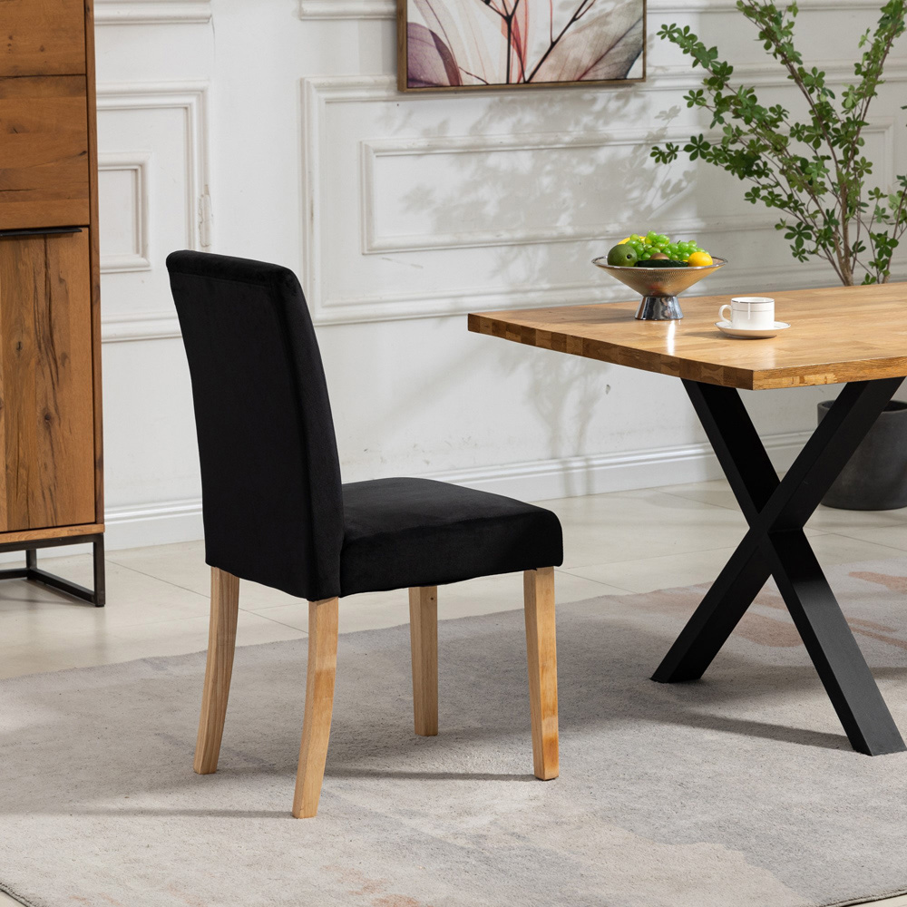 Artemis Home Maiolo Set of 2 Black Velvet Dining Chair Image 5