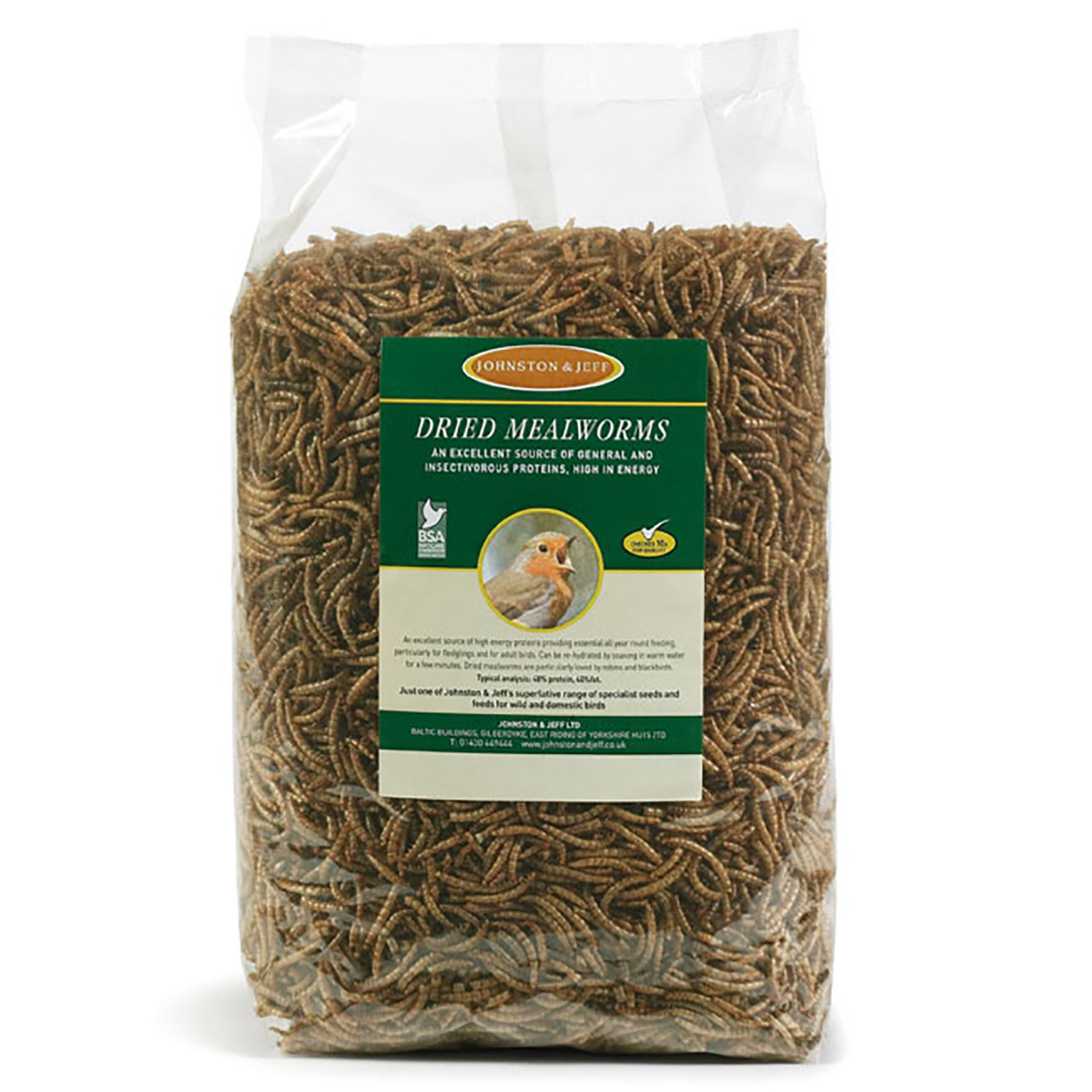Johnston & Jeff Dried Mealworms Bird Feed 500g Image