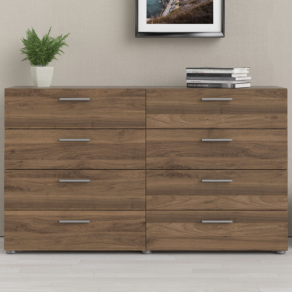 Florence 8 Drawer Walnut Chest of Drawers Image 1