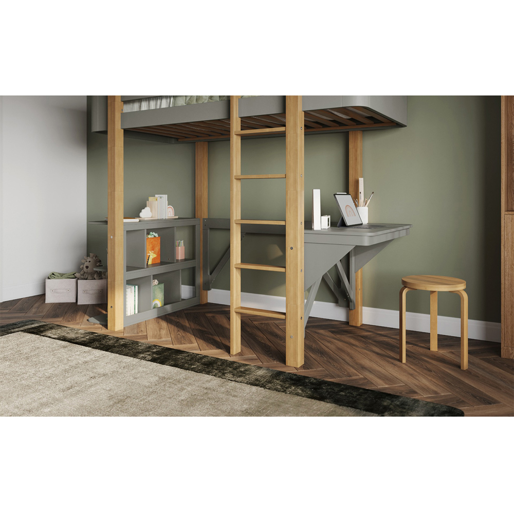 Flair Kyoto Grey and Oak High Sleeper with Desk Image 2
