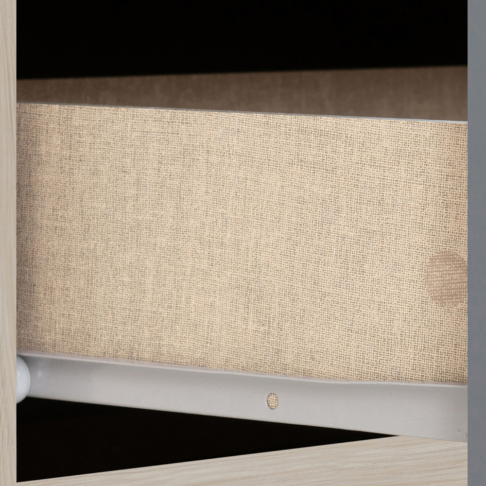 Seconique Nevada 2 Door Single Drawer Grey Gloss and Light Oak Veneer Wardrobe Image 5