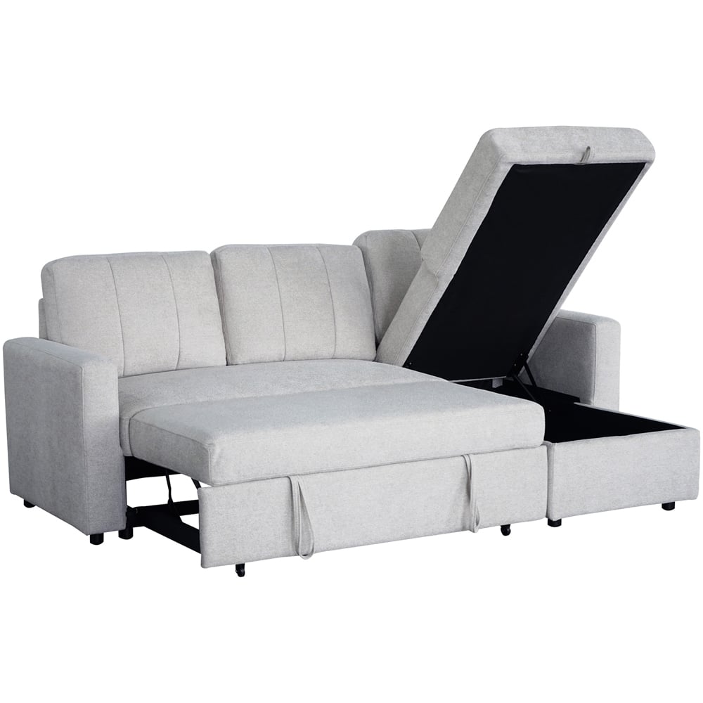 Aspire Nexis 3 Seater Grey Right Hand Chaise Corner Sofa Bed Image 5