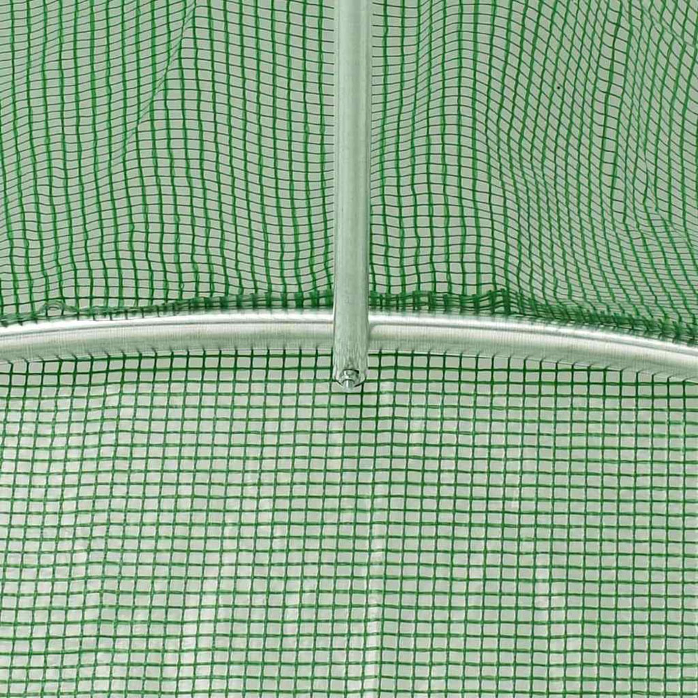 vidaXL Green Polyethylene Galvanised Steel Frame 39.3 x 16.4ft Greenhouse Image 5