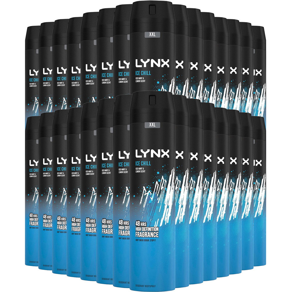 Lynx Ice Chill Iced Mint and Lemon 48H Protection Deodorant Body Spray 250ml 30 Pack Image 1