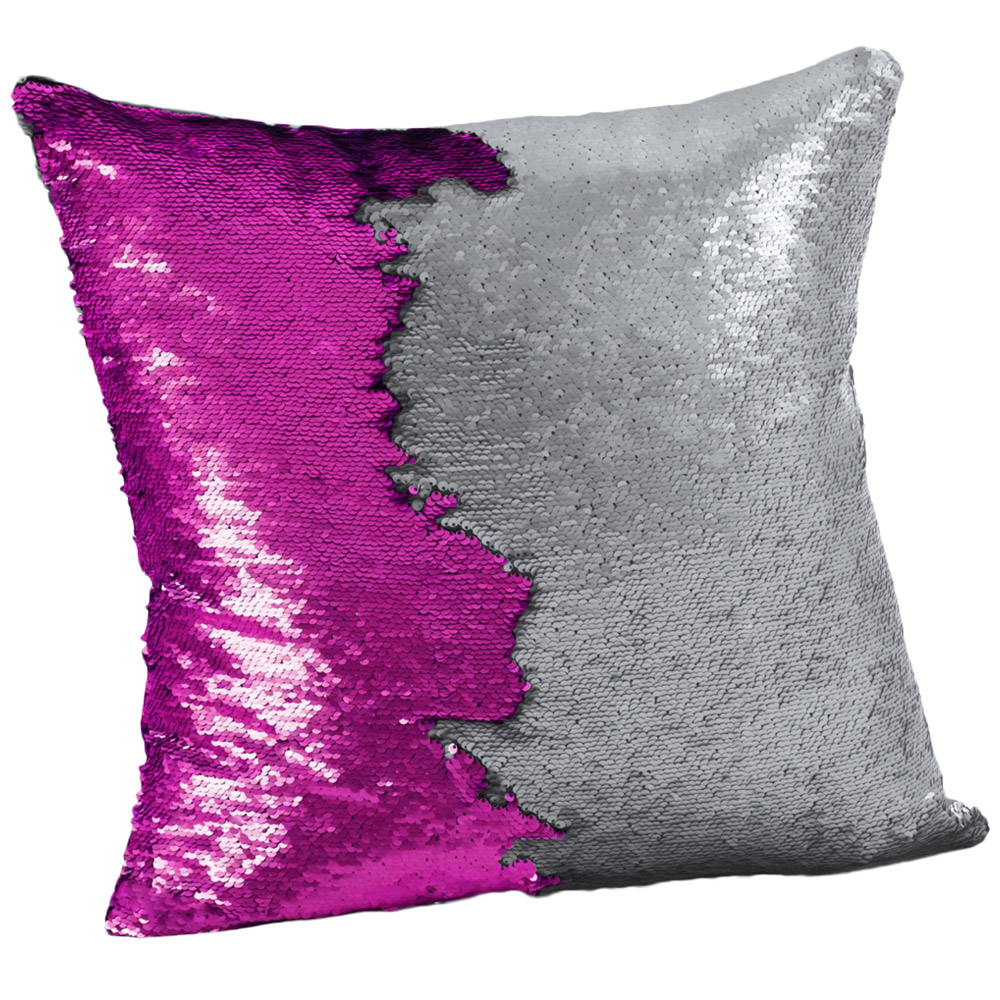 Velosso Mermaid Fuschia and Silver Filled Cushion 43 x 43cm 2 Pack Image 1