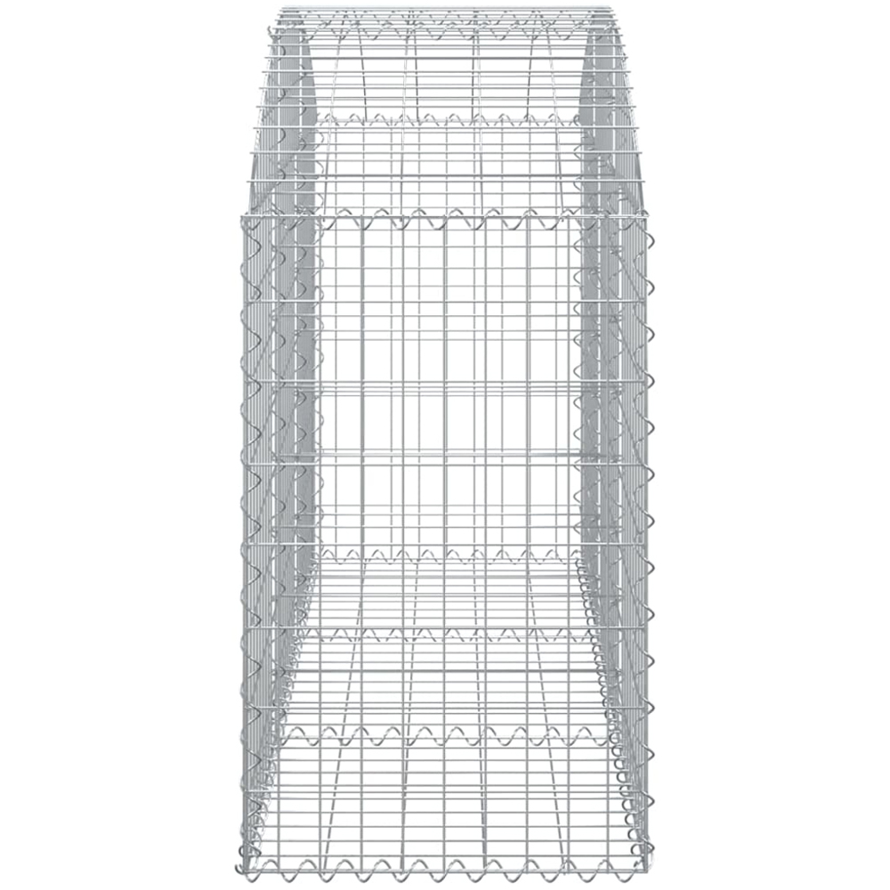 vidaXL Silver Galvanised Iron Arched Gabion Basket 150 x 50 x 80/100cm Image 3
