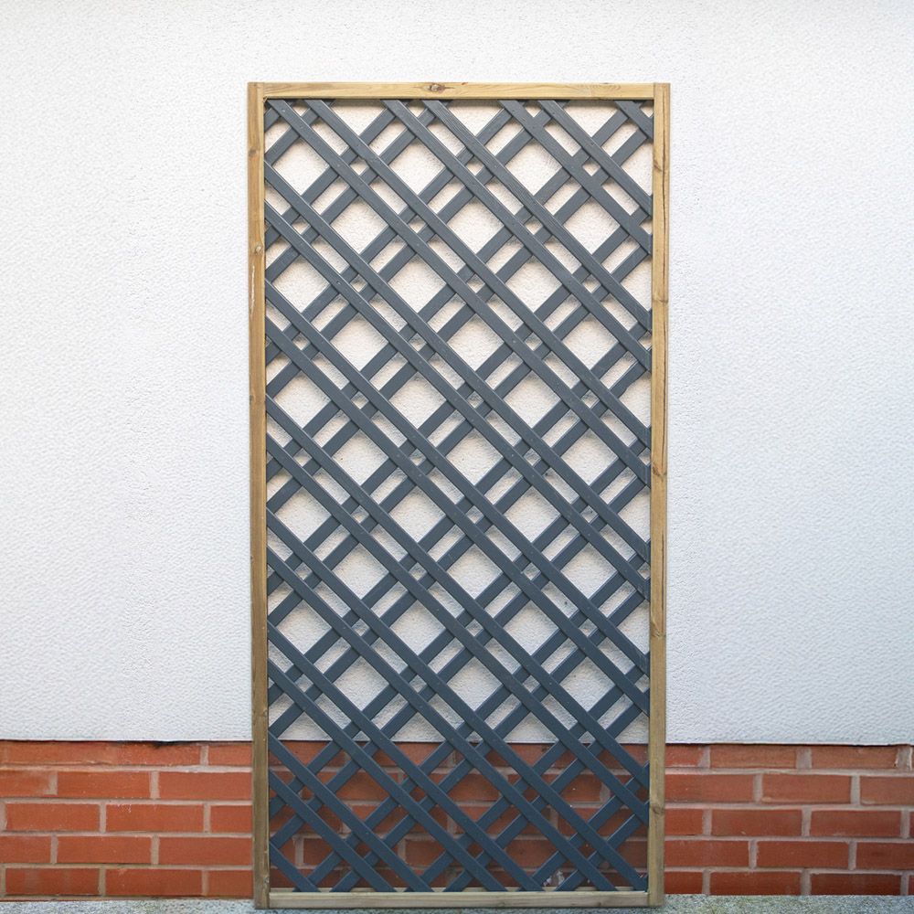 Forest Garden Grey Painted Lattice 180 x 90cm Image 5