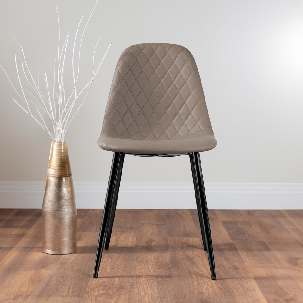 Furniturebox Arona Solara 4 Seater Round Dining Set Black and Cappuccino Image 3