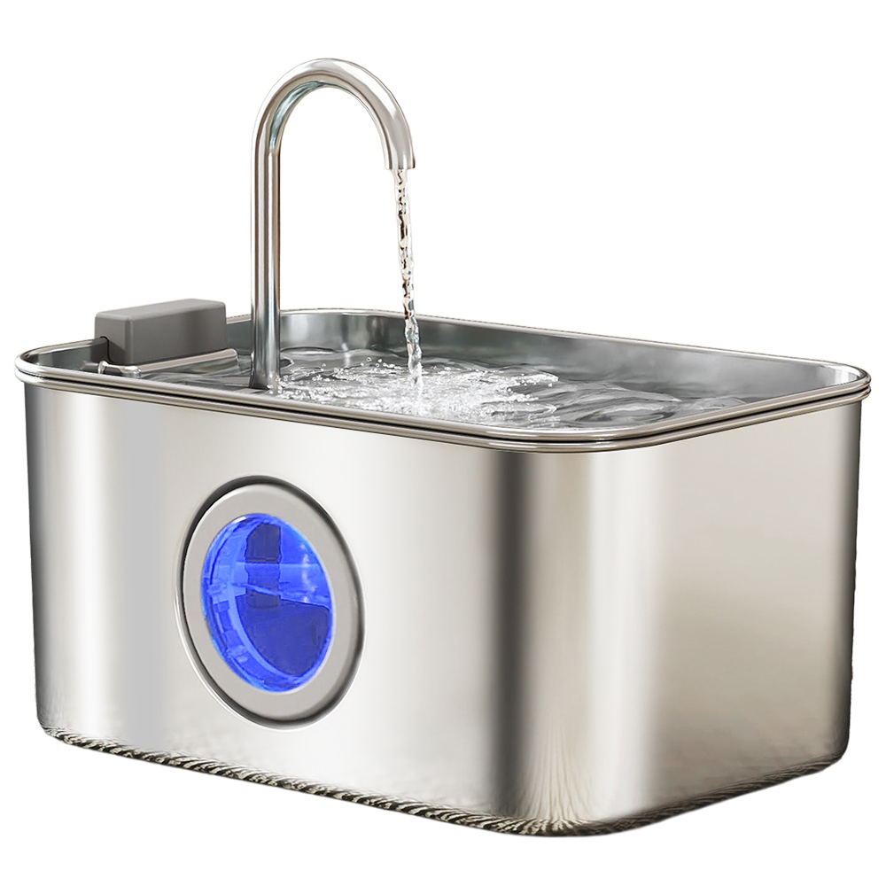 PawHut 3.2L Stainless Steel Cat Water Fountain Image 1