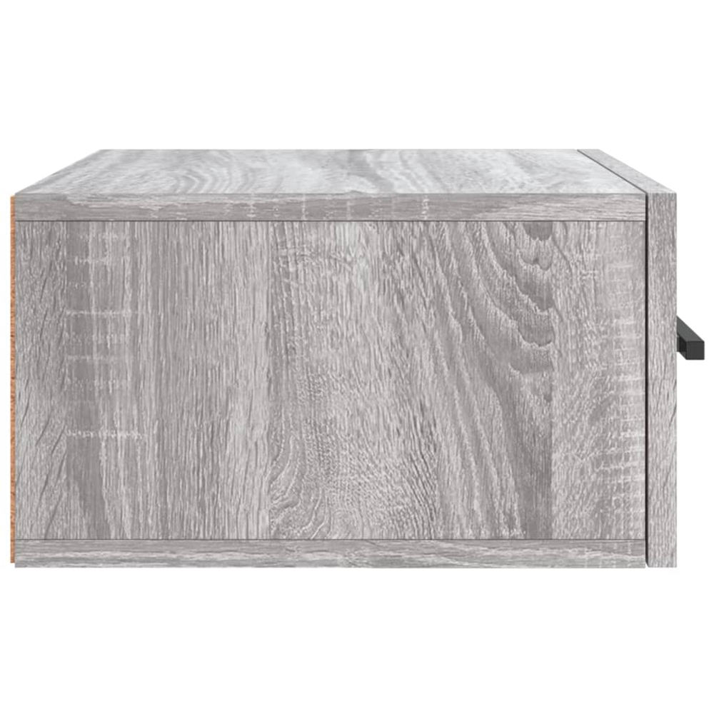 vidaXL Single Drawer Grey Sonoma Oak Wall Mounted Bedside Table Image 7
