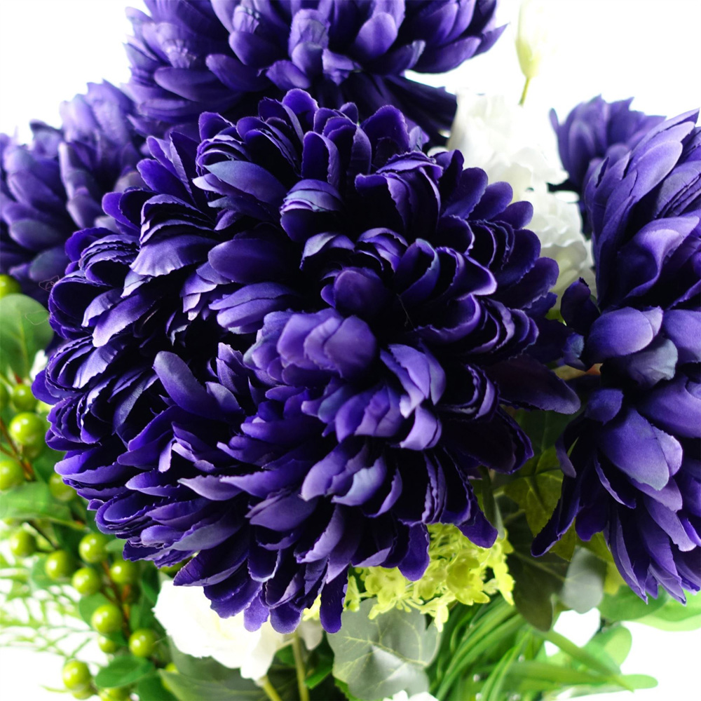 Leaf Purple Extra Large Reflex Chrysanthemum Single Stem Artificial Flower 2.5ft 6 Pack Image 7
