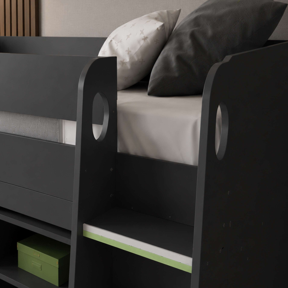 Julian Bowen Vespa Anthracite Mid Sleeper Bed with Desk Image 5