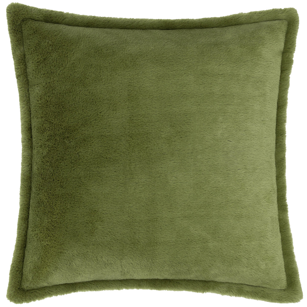 Furn Christmas Kallu Olive Faux Fur Cushion 55 x 55cm Image 1