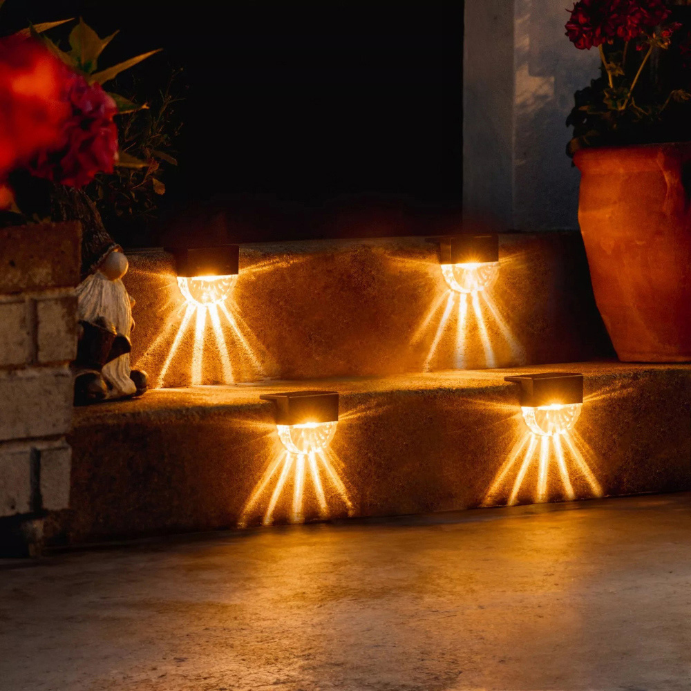 Garden Mile 4 Pack Warm White Solar LED Fence Light Image 6