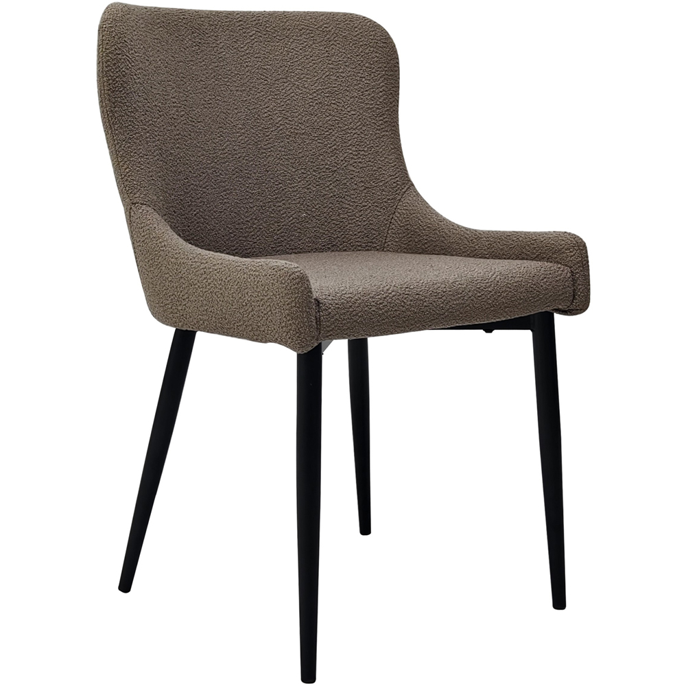 Bentley Designs Rubens Set of 2 Mocha Beige Boucle Dining Chair Image 4